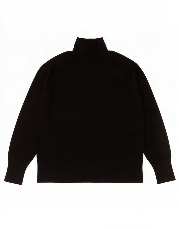 Zara Womens Oversized Turtle Neck Jumper Sweater UK 10 Small Black Viscose
