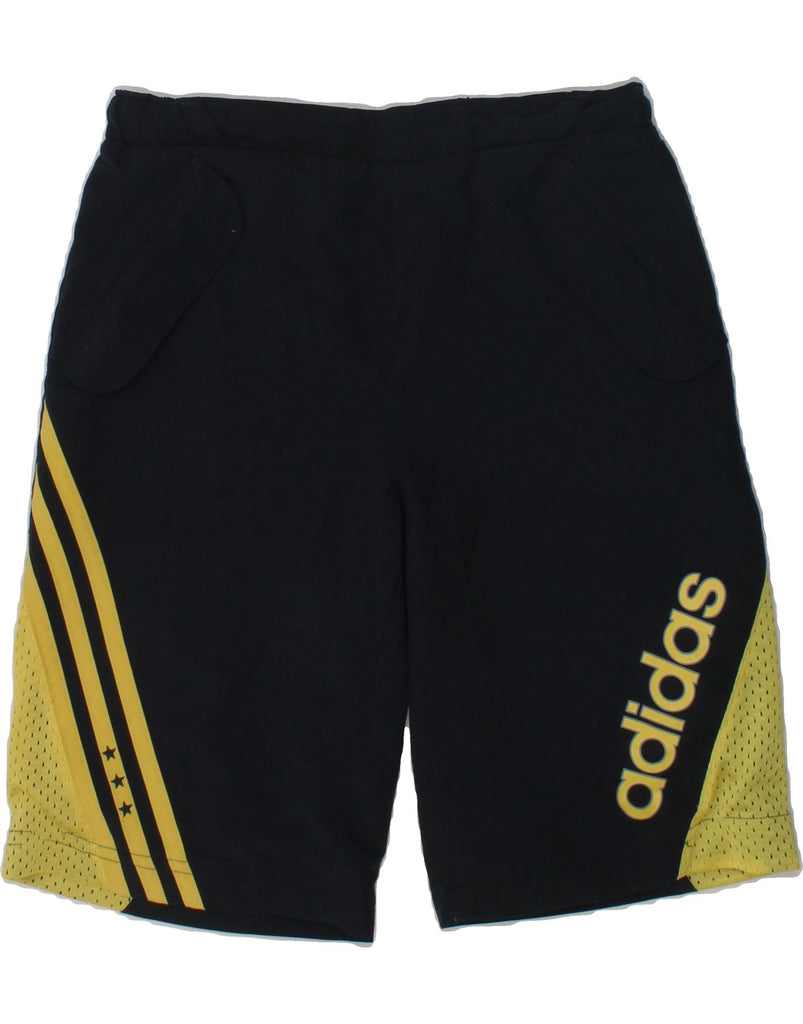 ADIDAS Boys Graphic Sport Shorts 7-8 Years Navy Blue Polyester | Vintage Adidas | Thrift | Second-Hand Adidas | Used Clothing | Messina Hembry 