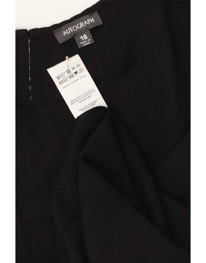 Marks & Spencer Womens Autograph Oversized Blouse Top UK 16 Large Black