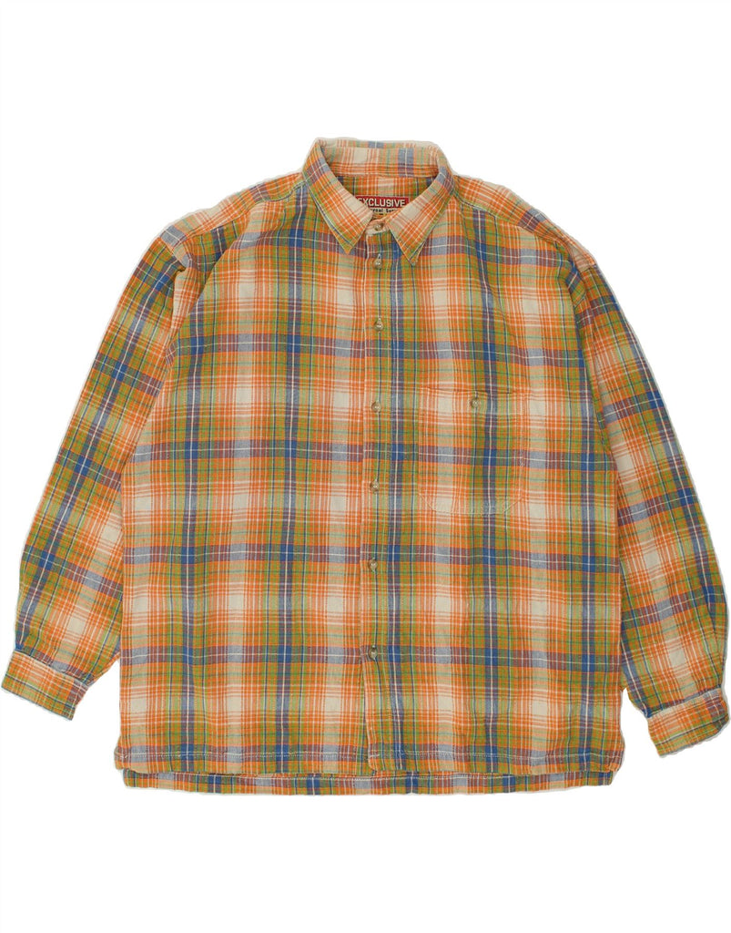 VINTAGE Mens Shirt XL Multicoloured Check Cotton | Vintage Vintage | Thrift | Second-Hand Vintage | Used Clothing | Messina Hembry 