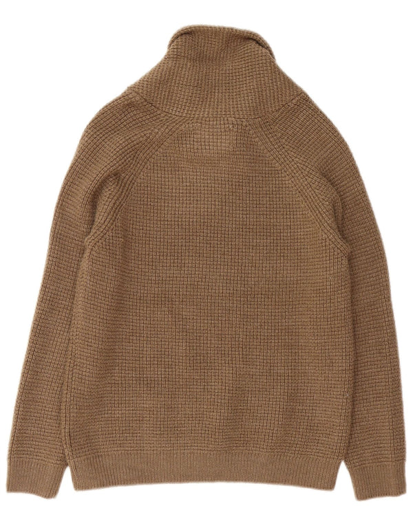 Zara Boys Shawl Neck Jumper Sweater 11-12 Years Brown Acrylic