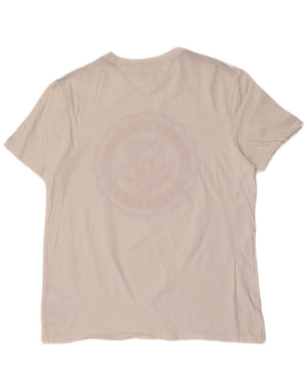 Tommy Hilfiger Mens Graphic T-Shirt Top Medium White Cotton