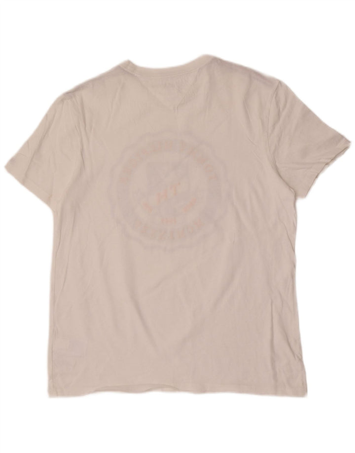 Tommy Hilfiger Mens Graphic T-Shirt Top Medium White Cotton