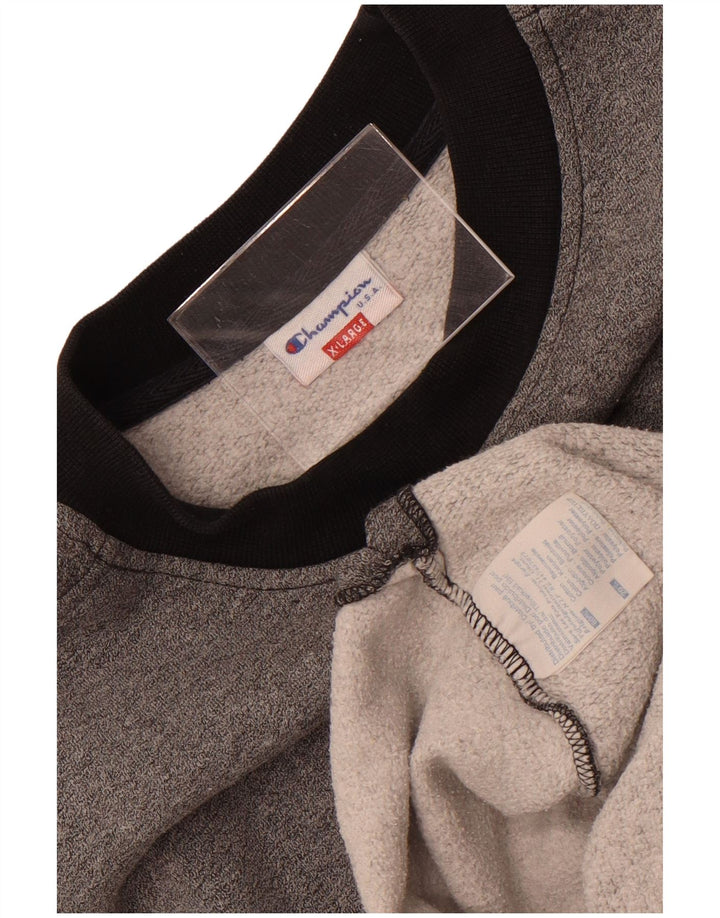 Champion Mens Sweatshirt Jumper XL Grey Colourblock Cotton