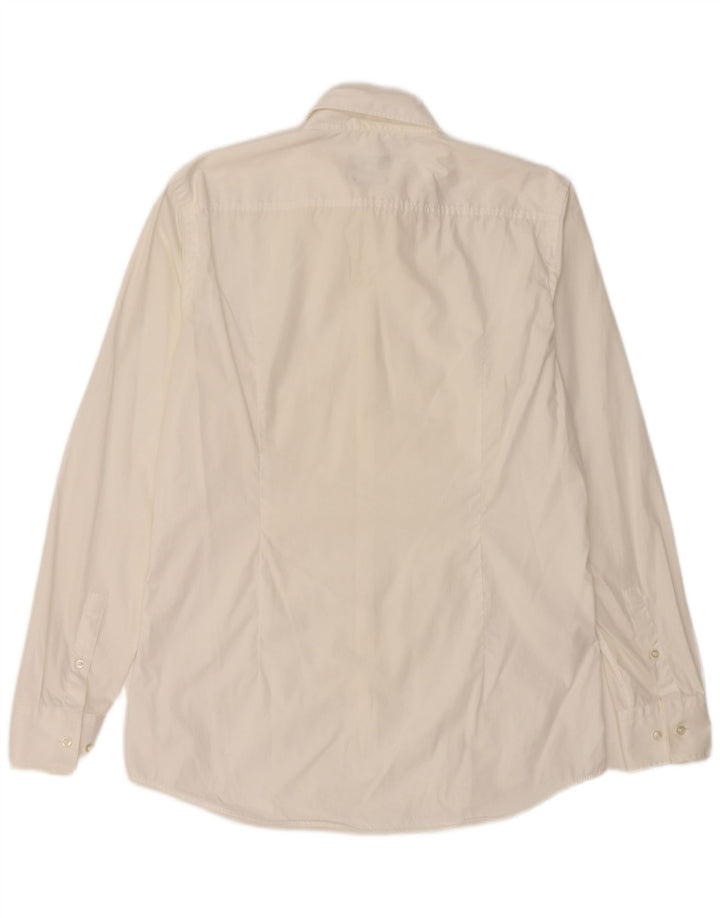 Hugo Boss Mens Slim Fit Shirt Size 40 15 3/4 Medium White Cotton