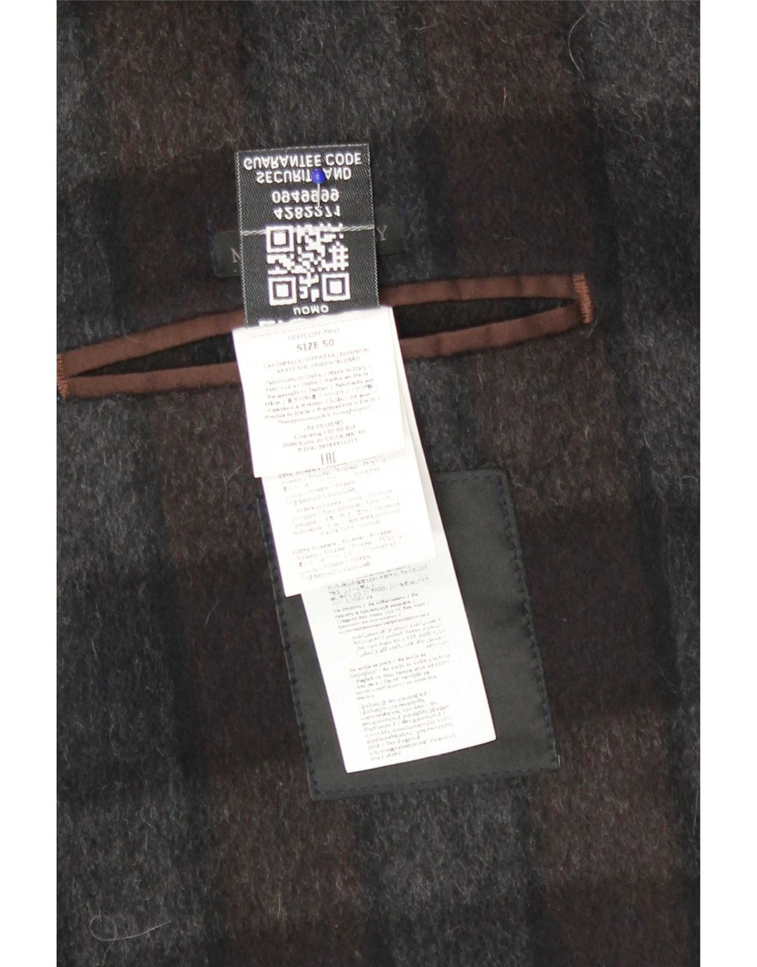 Liu Jo Mens Overcoat IT 50 Large Grey Check Wool