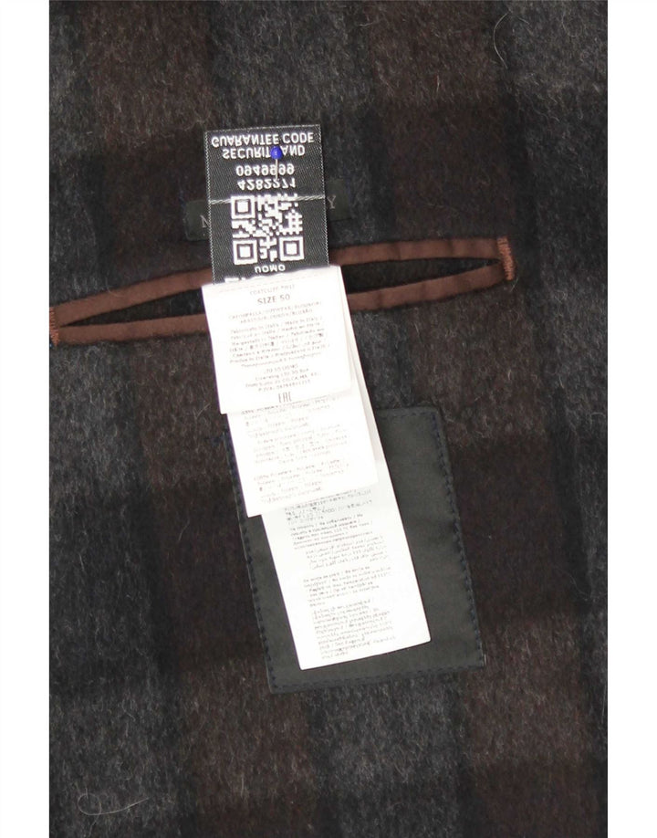 Liu Jo Mens Overcoat IT 50 Large Grey Check Wool