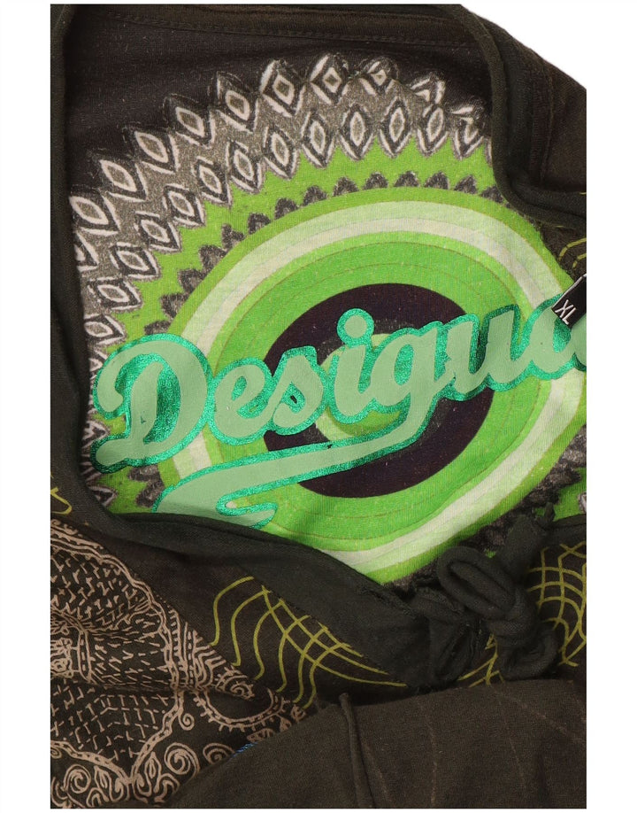 Desigual Womens Abstract Pattern A-Line Dress UK 18 XL Green