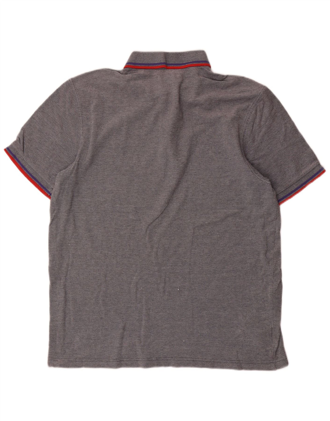 Fred Perry Mens Polo Shirt Large Grey Striped Cotton
