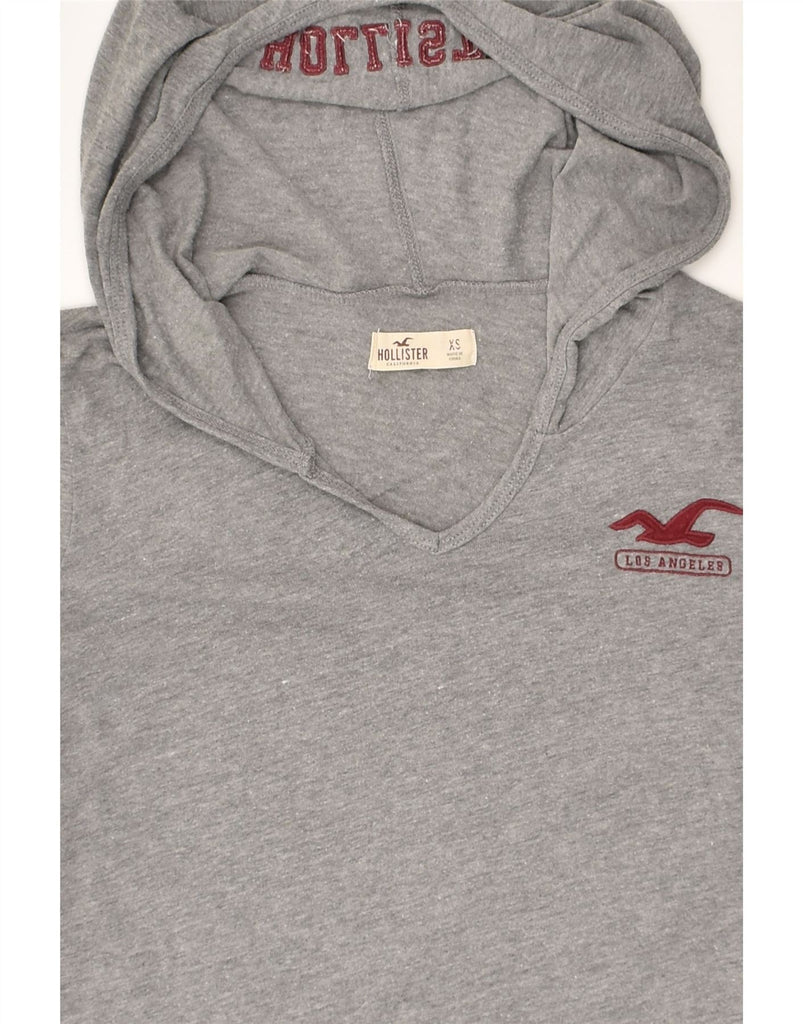 HOLLISTER Womens Hooded Top Long Sleeve UK 6 XS Grey Cotton | Vintage Hollister | Thrift | Second-Hand Hollister | Used Clothing | Messina Hembry 