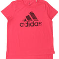 Adidas Womens Graphic T-Shirt Top UK 12/14 Medium Pink Polyester