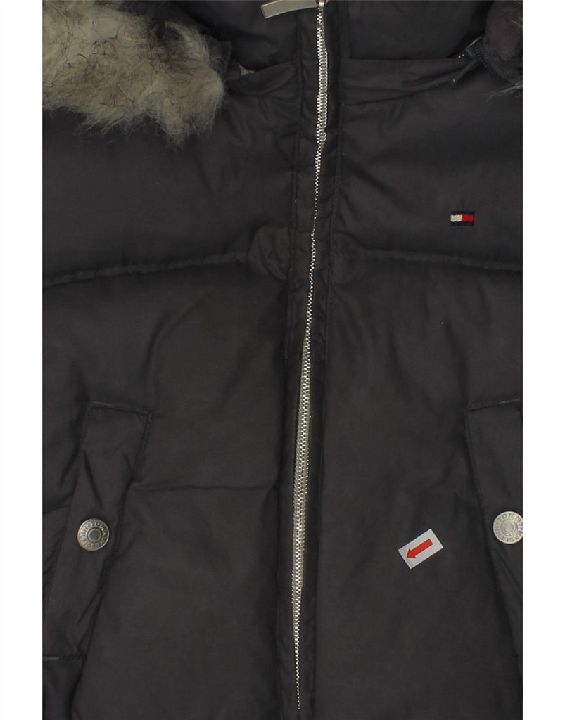 TOMMY HILFIGER Boys Hooded Padded Jacket 7-8 Years Grey | Vintage Tommy Hilfiger | Thrift | Second-Hand Tommy Hilfiger | Used Clothing | Messina Hembry 