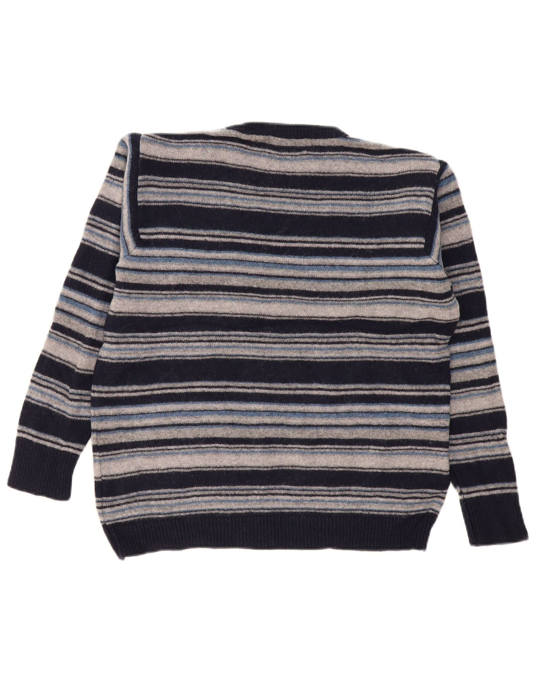 Marks & Spencer Mens Crew Neck Jumper Sweater Medium Navy Blue Striped