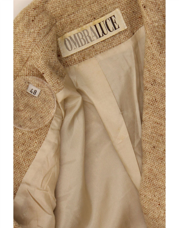 Ombraluce Womens 3 Button Blazer Jacket IT 48 XL Beige Flecked