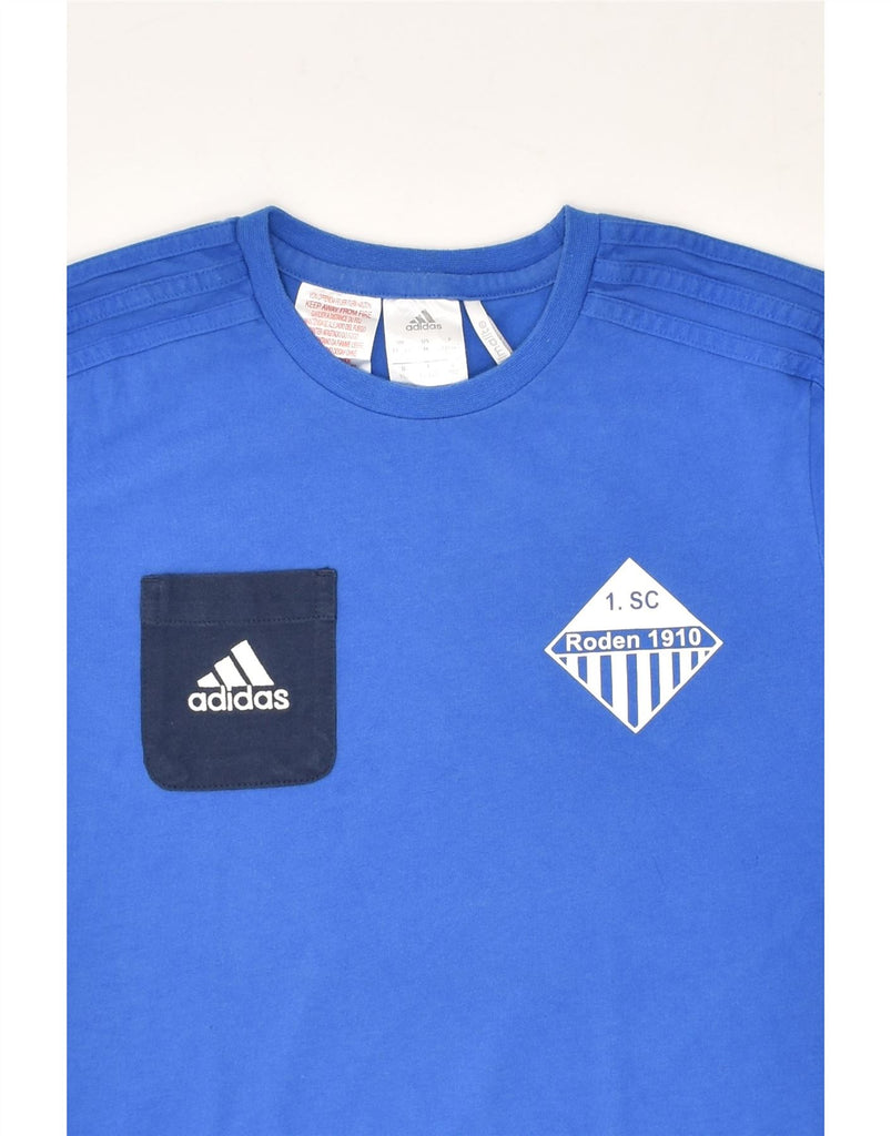 ADIDAS Boys Climalite Graphic T-Shirt Top 11-12 Years Blue Cotton | Vintage Adidas | Thrift | Second-Hand Adidas | Used Clothing | Messina Hembry 