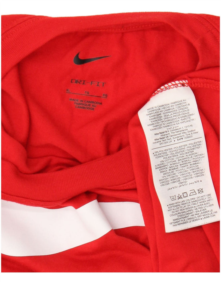 Nike Mens Dri Fit Graphic T-Shirt Top XL Red Polyester