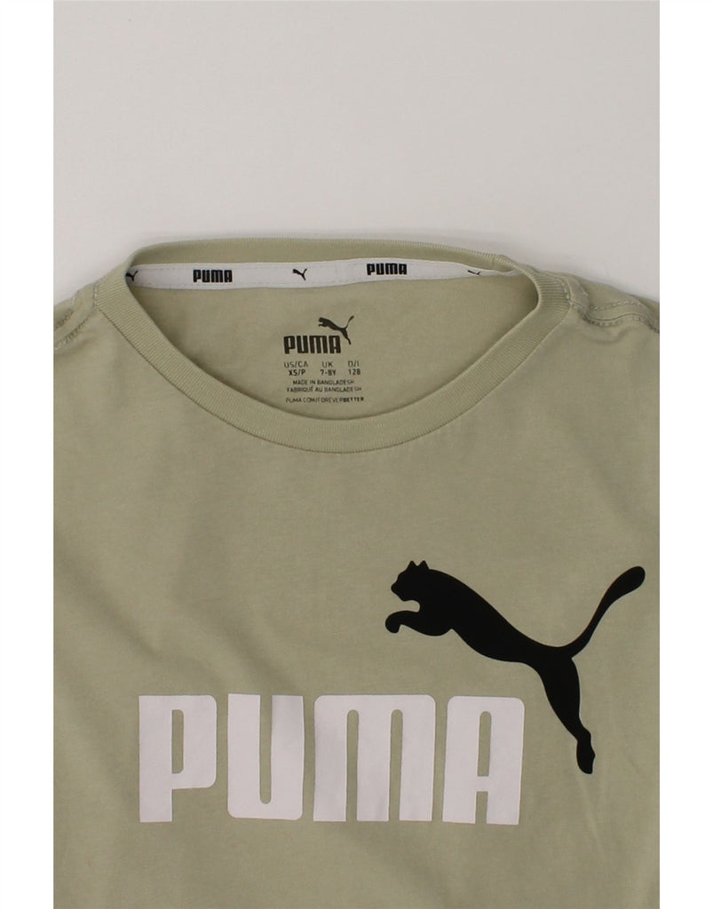 PUMA Boys Graphic T-Shirt Top 7-8 Years Beige Cotton | Vintage Puma | Thrift | Second-Hand Puma | Used Clothing | Messina Hembry 