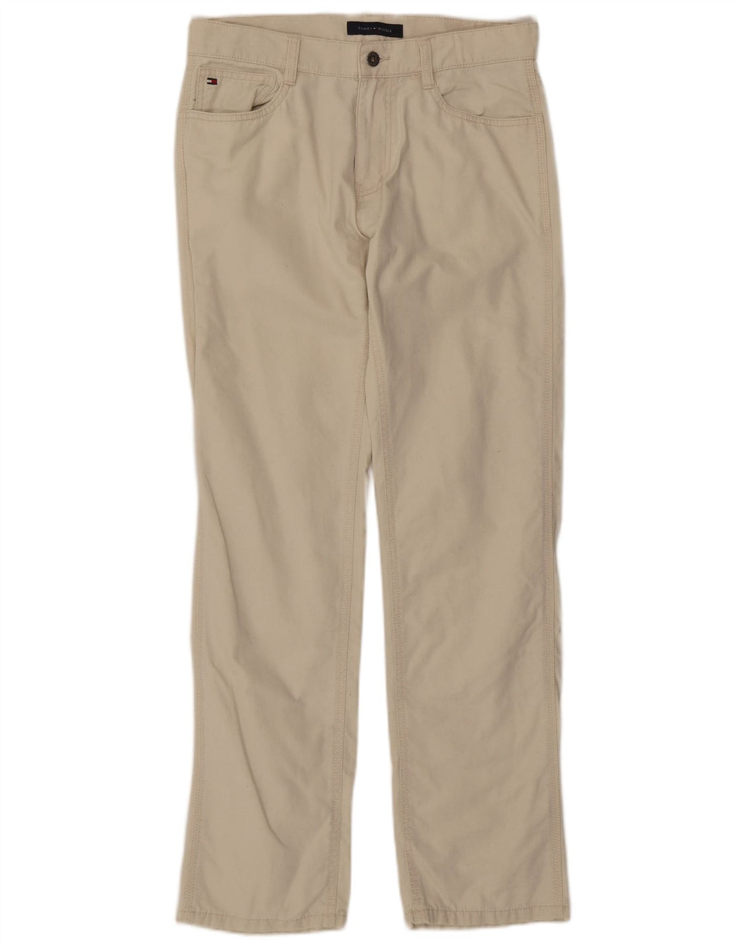 TOMMY HILFIGER Mens Straight Casual Trousers W30 L32 White Cotton