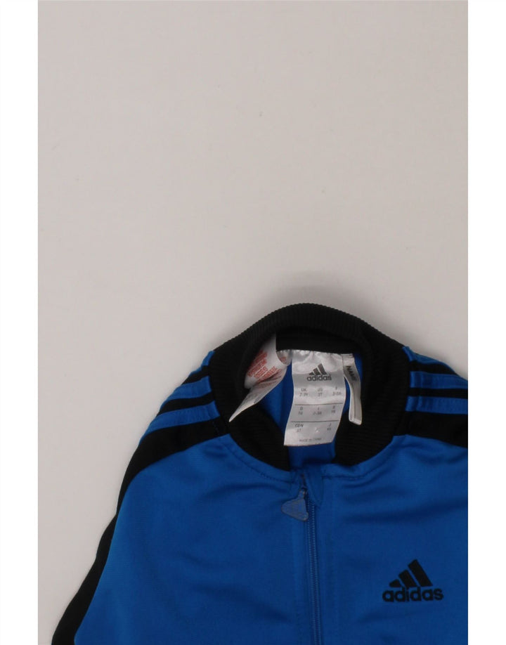 ADIDAS Boys Tracksuit Top Jacket 2-3 Years Blue Colourblock Polyester Vintage Adidas and Second-Hand Adidas from Messina Hembry 