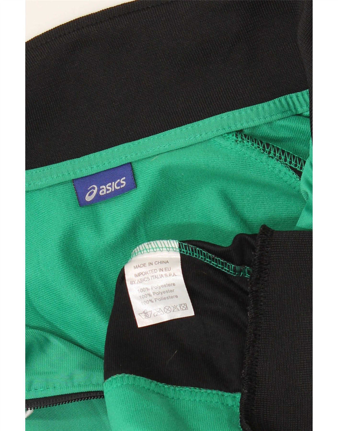 Asics Mens Graphic Tracksuit Top Jacket 2XL Green Colourblock Polyester