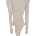 ZARA Womens Long Sleeve Bodysuit UK 8 Small White