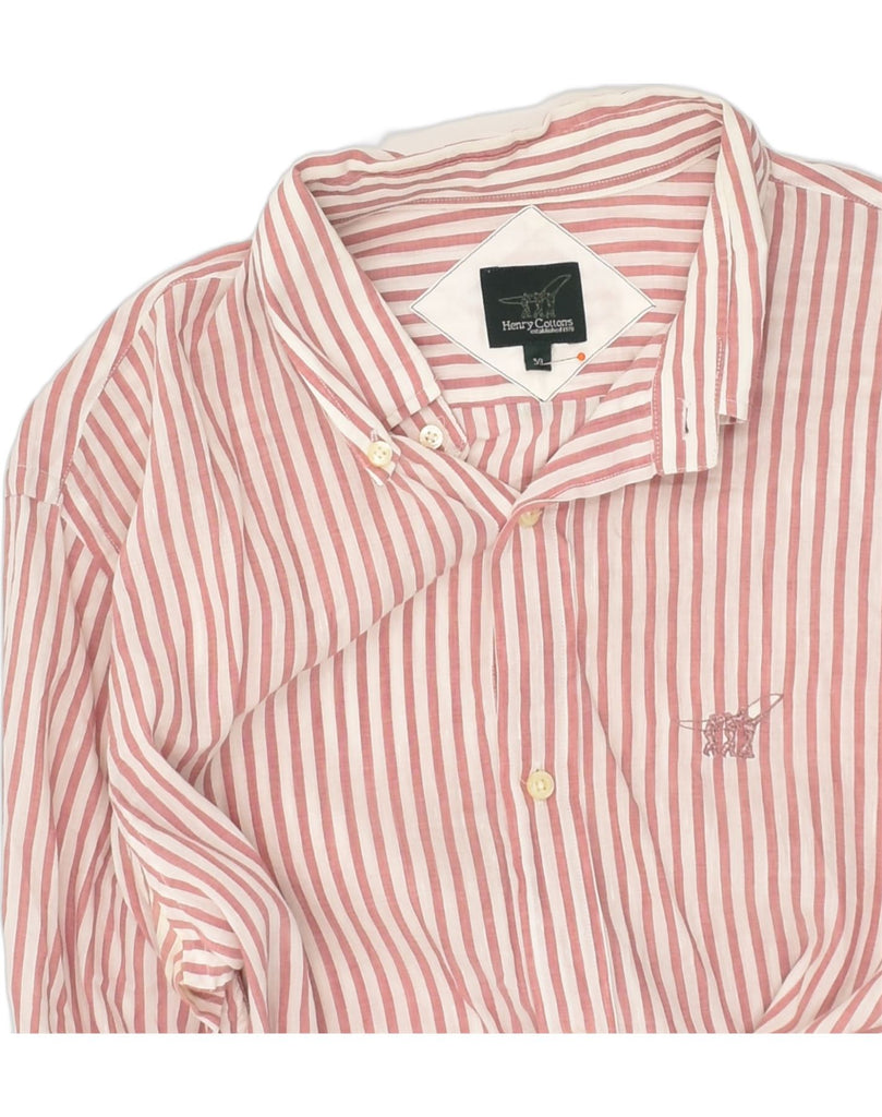 HENRY COTTONS Mens Shirt Size 39 Medium Red Striped Cotton | Vintage Henry Cottons | Thrift | Second-Hand Henry Cottons | Used Clothing | Messina Hembry 