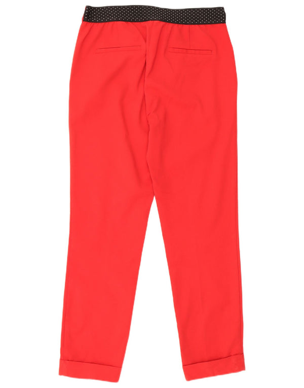 Zara Womens Slim Chino Trousers Large W30 L27 Red Colourblock