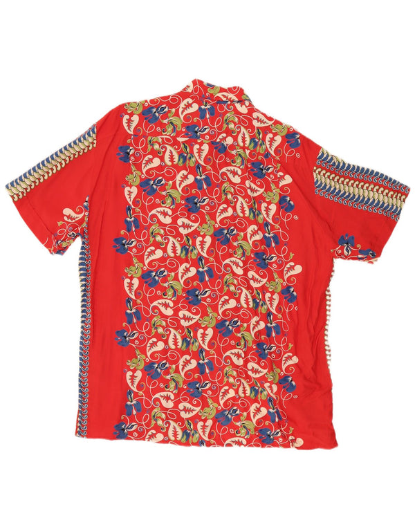 Ciao Mens Short Sleeve Shirt Large Red Paisley