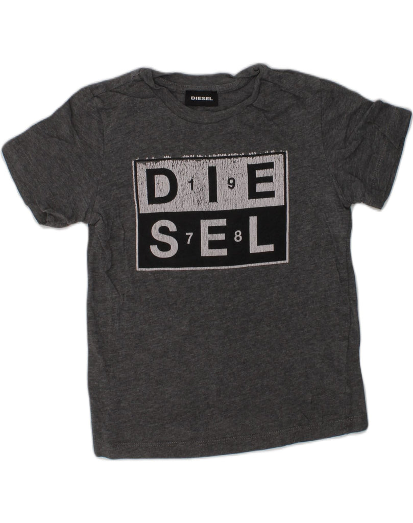 DIESEL Boys Graphic T-Shirt Top 5-6 Years Grey | Vintage Diesel | Thrift | Second-Hand Diesel | Used Clothing | Messina Hembry 