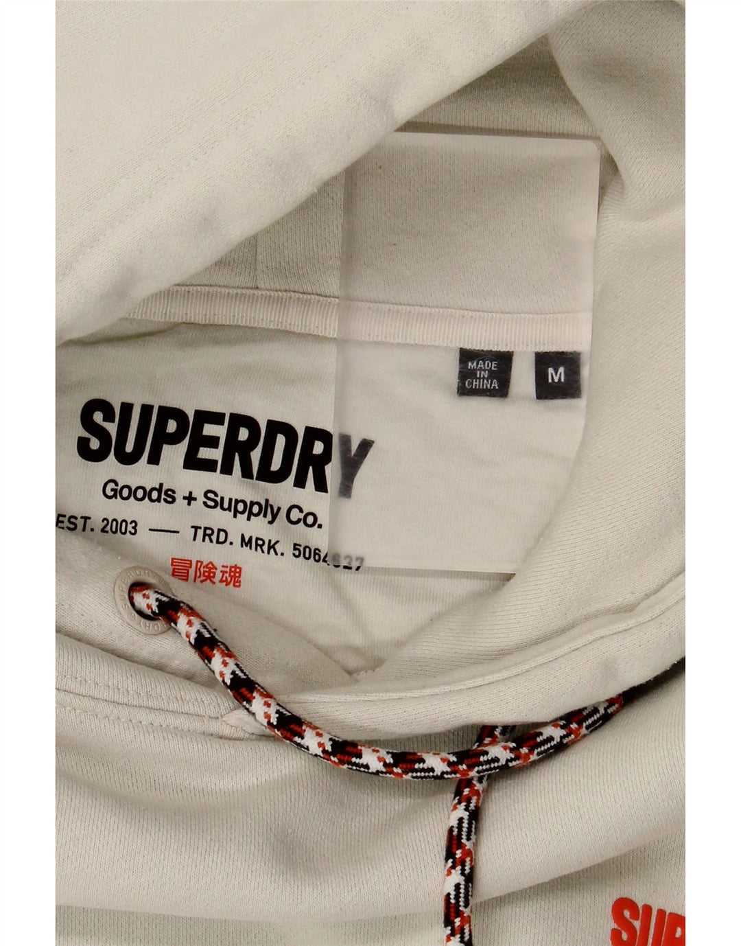 Superdry Mens Graphic Hoodie Jumper Medium White Cotton