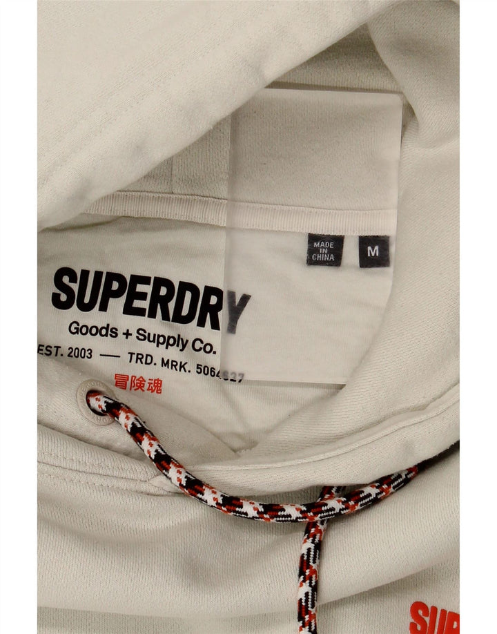 Superdry Mens Graphic Hoodie Jumper Medium White Cotton