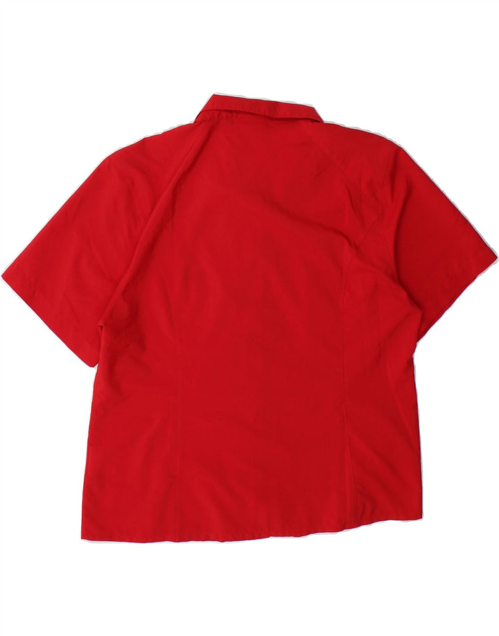 JACK WOLFSKIN Womens Short Sleeve Shirt Blouse UK 18 XL Red Polyester Vintage Jack Wolfskin and Second-Hand Jack Wolfskin from Messina Hembry 