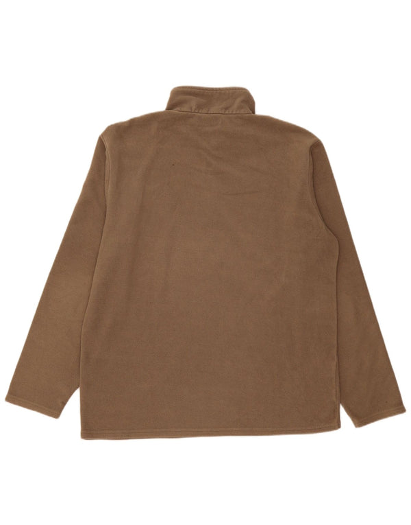 Atlas For Men Mens Zip Neck Fleece Jumper XL Brown