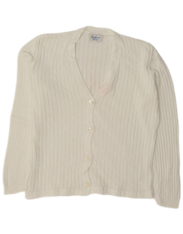 Luisa Spagnoli Womens Oversized Cardigan Sweater UK 14 Medium White