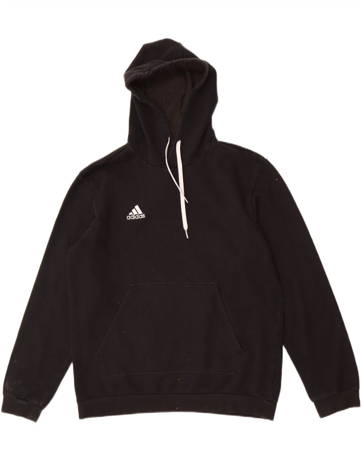 Adidas Mens Hoodie Jumper Large Black Cotton