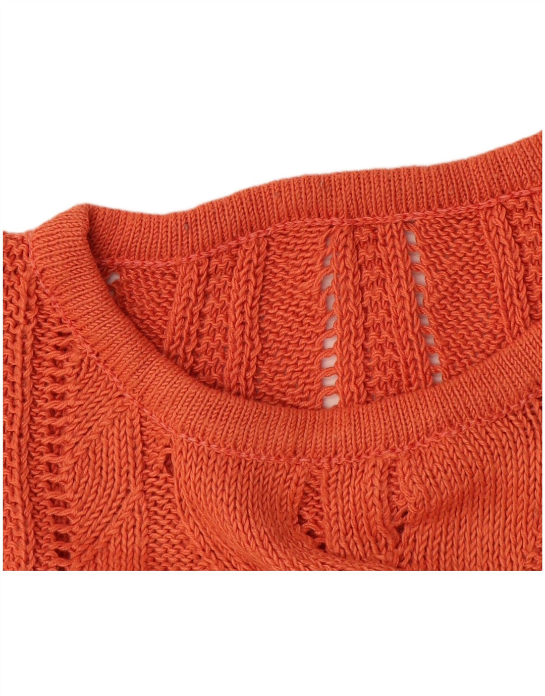 VINTAGE Womens Crew Neck Jumper Sweater UK 14 Medium Orange