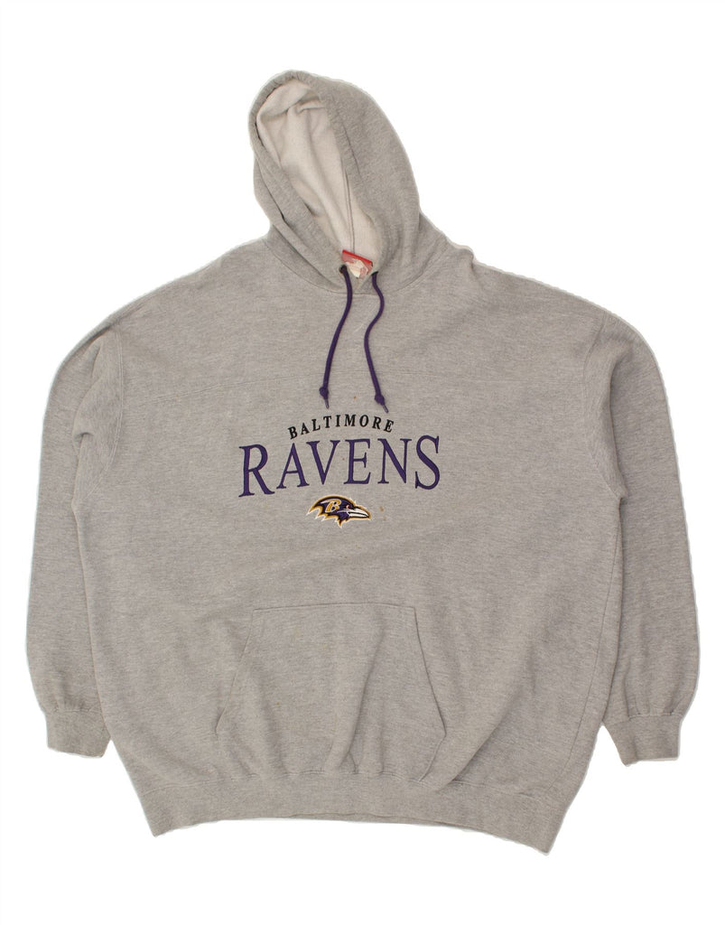 NFL Mens Baltimore Ravens Graphic Hoodie Jumper 3XL Grey | Vintage NFL | Thrift | Second-Hand NFL | Used Clothing | Messina Hembry 