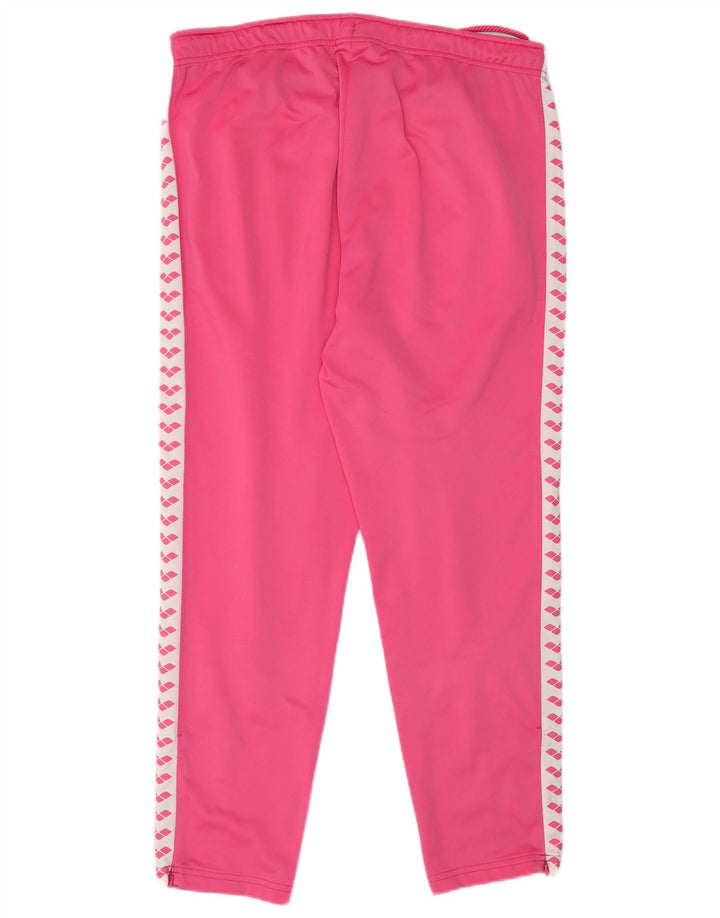 ARENA Womens Graphic Tracksuit Trousers UK 14 Medium  Pink Colourblock