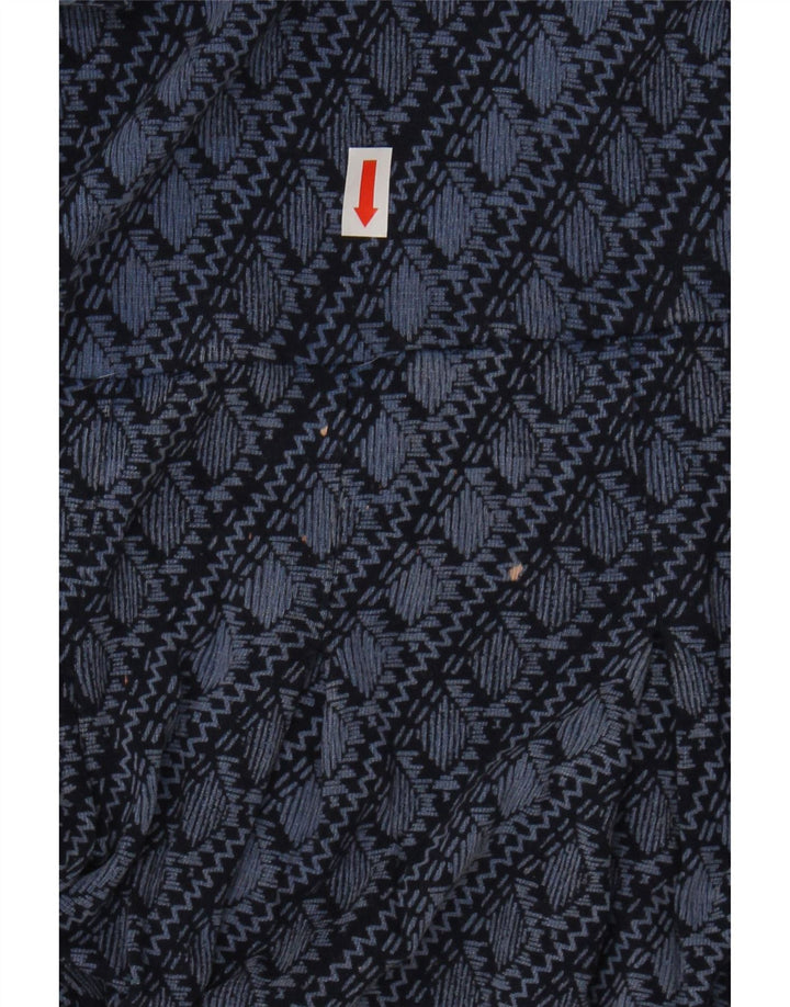 FAT FACE Womens A-Line Dress UK 14 Medium Navy Blue Geometric Viscose