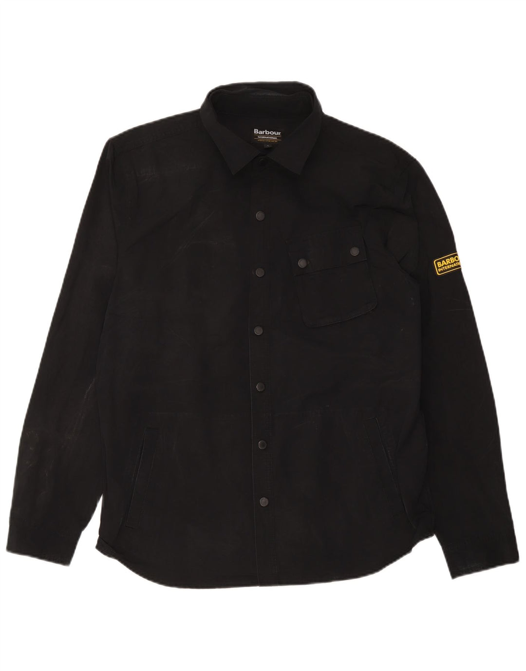 Barbour Mens Overshirt Shirt Large Black Polyester