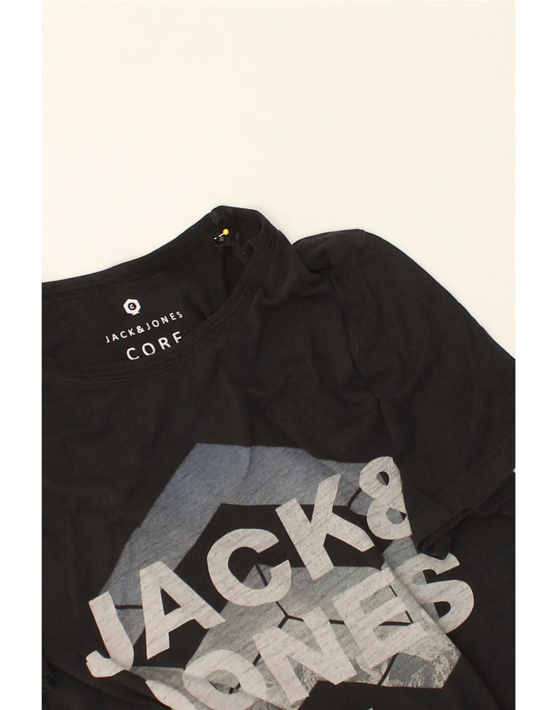 JACK & JONES Mens Graphic T-Shirt Top Medium Black Cotton | Vintage Jack & Jones | Thrift | Second-Hand Jack & Jones | Used Clothing | Messina Hembry 