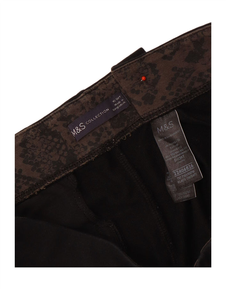 Marks & Spencer Womens Tracksuit Trousers UK 16 Large Black Cotton