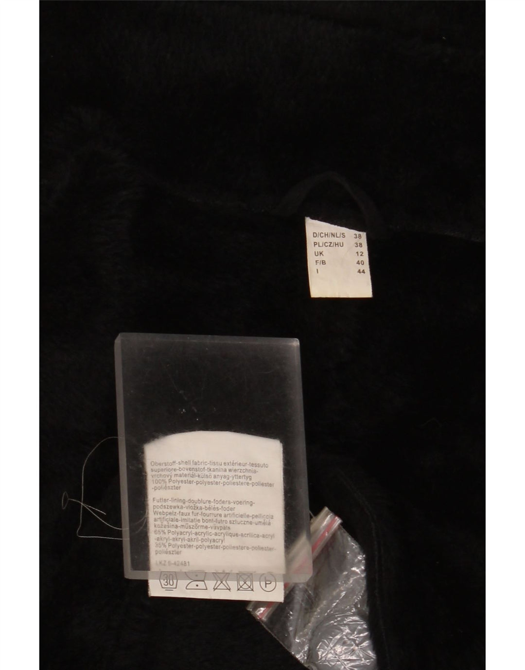 Vintage Womens Sherpa Overcoat UK 12 Medium  Black Polyester