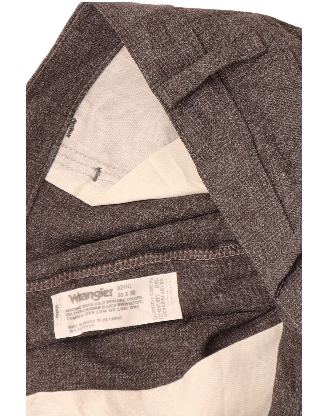 Wrangler Mens Straight Casual Trousers W38 L30 Grey Polyester