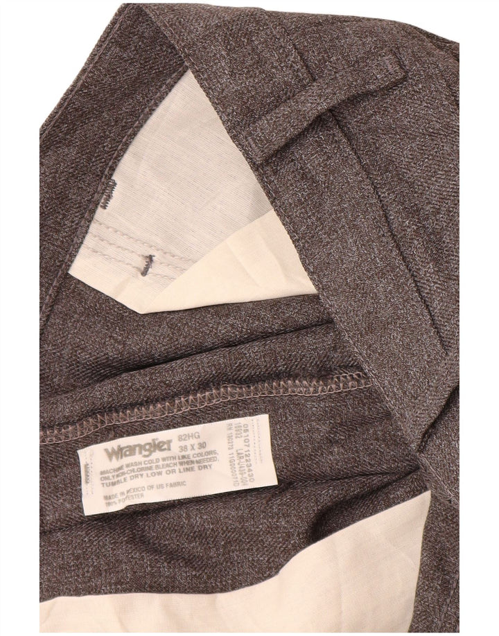 Wrangler Mens Straight Casual Trousers W38 L30 Grey Polyester