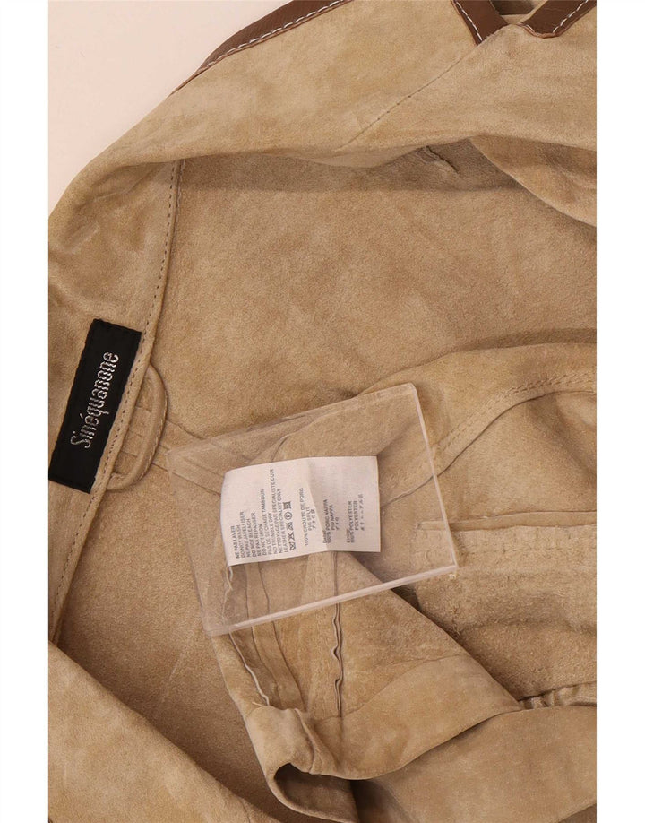 Sinequanone Womens 3/4 Sleeve Suede Bolero Jacket IT 42 Medium Beige