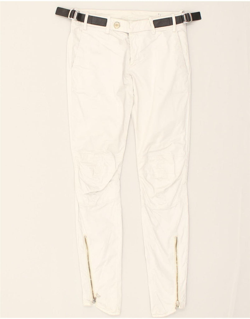 DONDUP Womens Skinny Chino Trousers W25 L29 White Cotton | Vintage Dondup | Thrift | Second-Hand Dondup | Used Clothing | Messina Hembry 