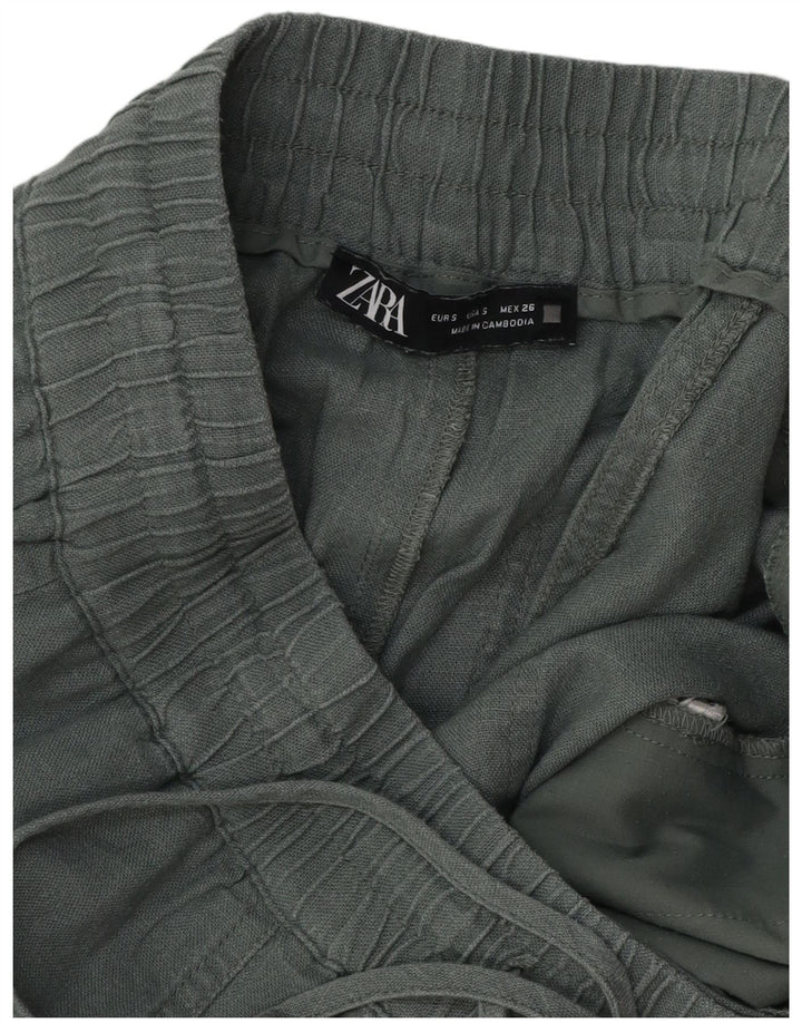 Zara Womens Harem Trousers Small W26 L24 Green