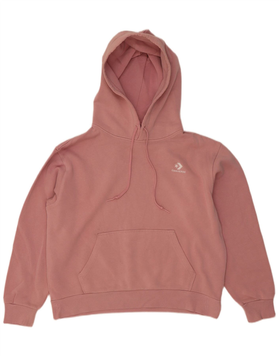 Converse Womens Oversized Hoodie Jumper UK 14 Medium Pink Cotton