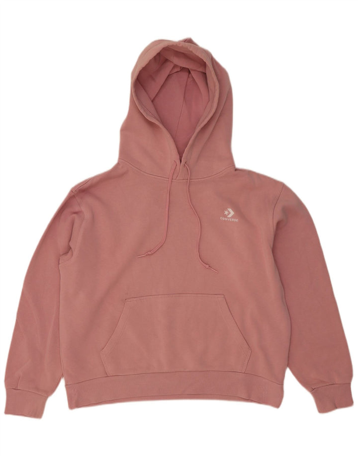 Converse Womens Oversized Hoodie Jumper UK 14 Medium Pink Cotton